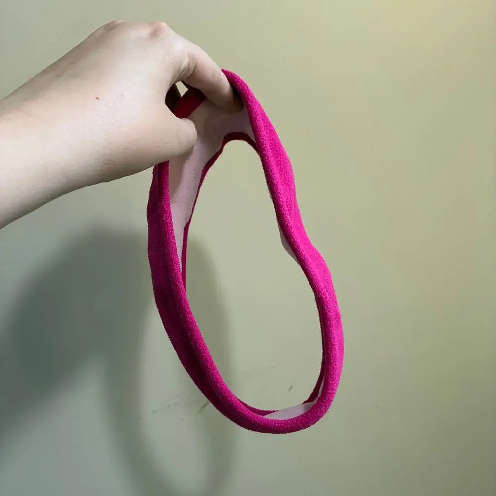 Pink two tone ear warmer headband fleece lined women's one size winter accessory